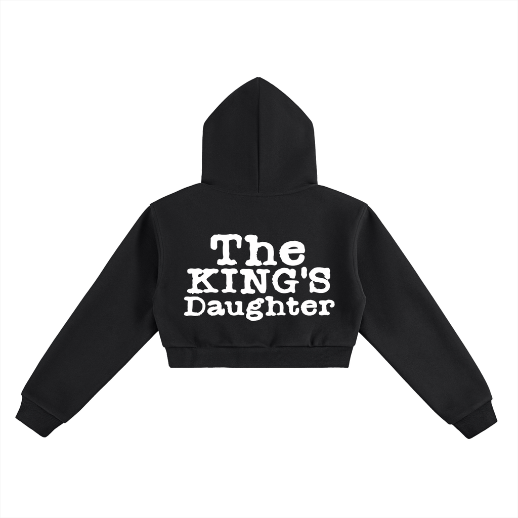 "The 3 Crosses" - Women's Cropped Hoodie Black