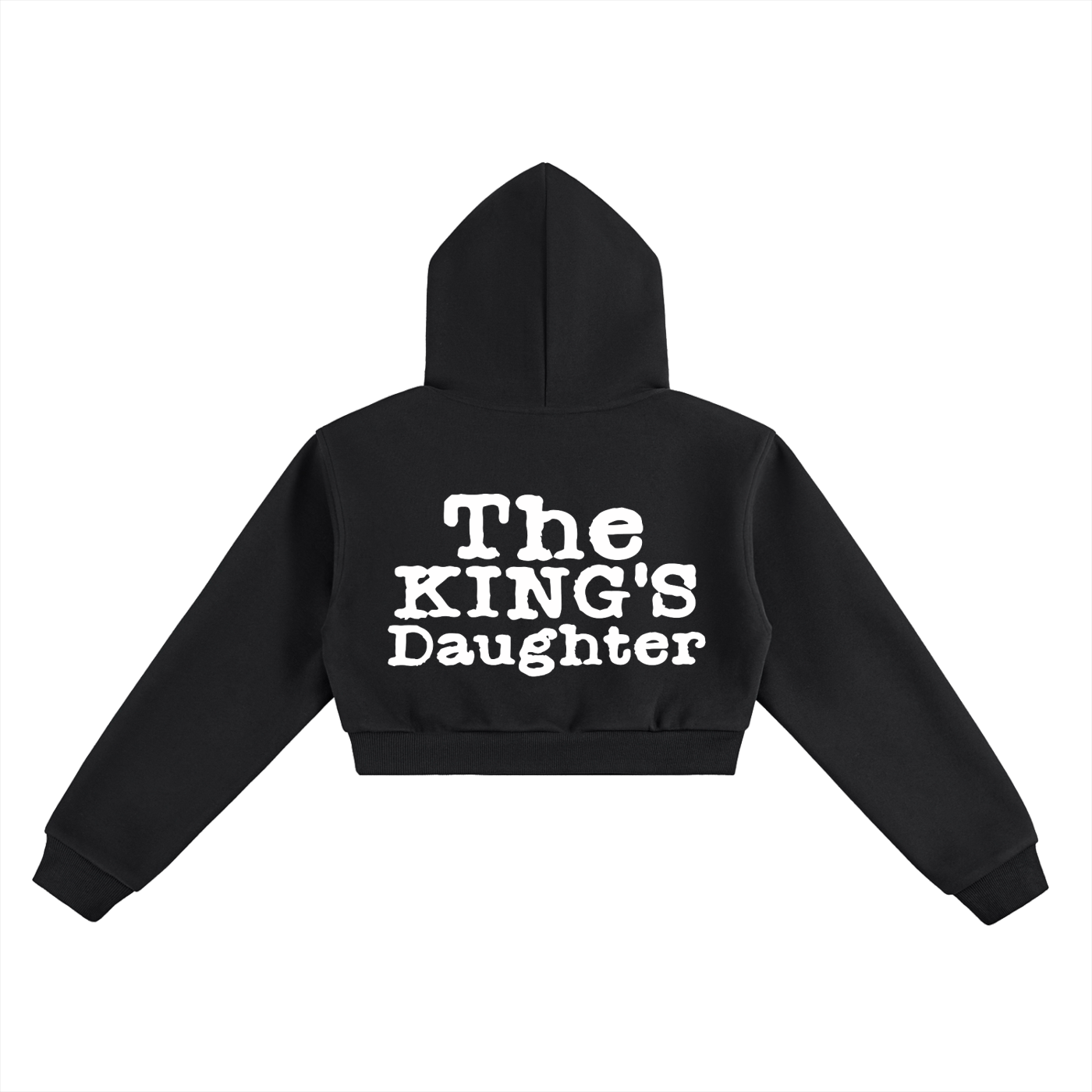 "The 3 Crosses" - Women's Cropped Hoodie Black
