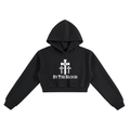 "The 3 Crosses" - Women's Cropped Hoodie Black