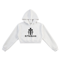"The 3 Crosses" - Women's Cropped Hoodie White