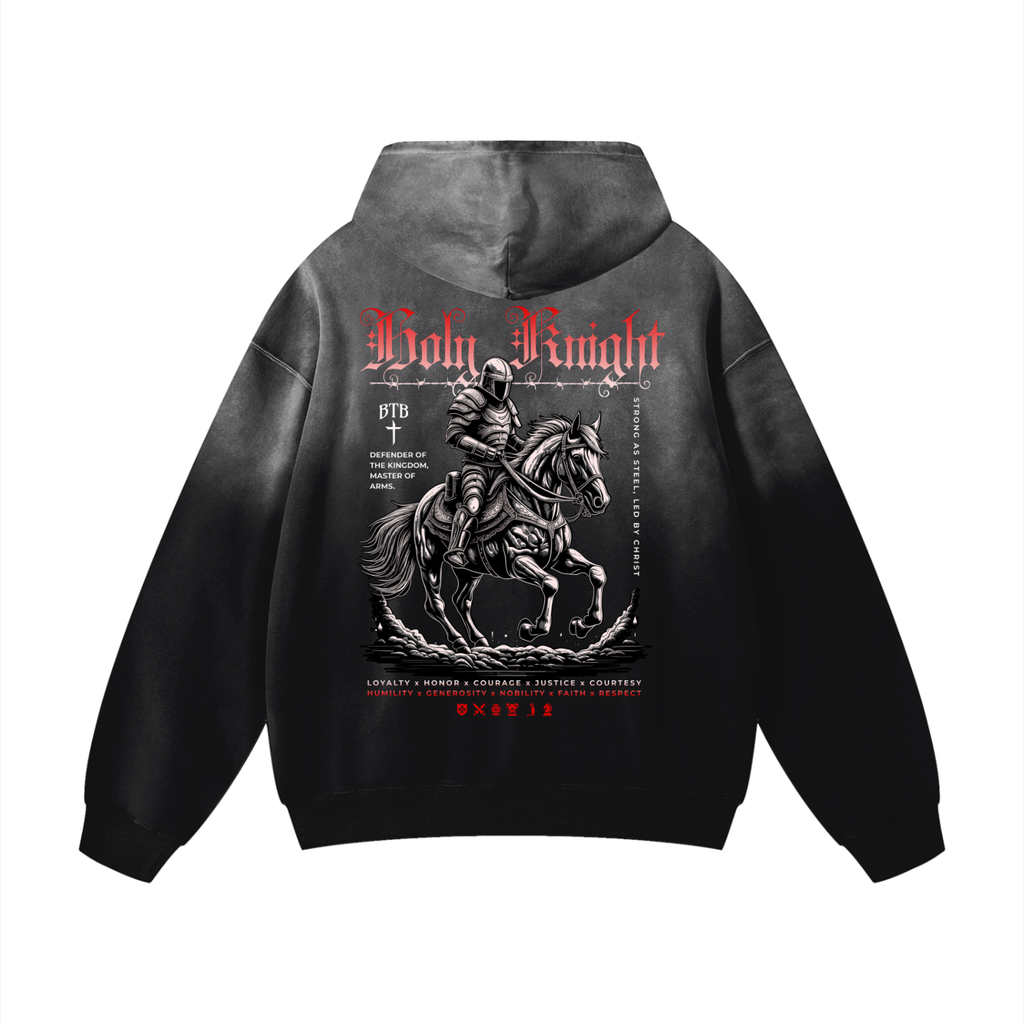 "Holy Knight" - Oversized Faded Hoodie