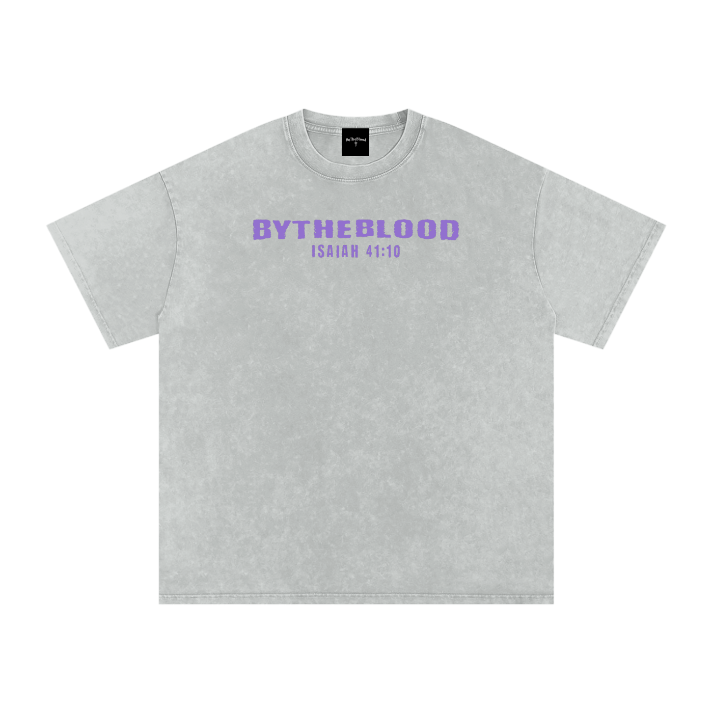 "Faith Over Fear" - Acid Washed T-Shirt Grey