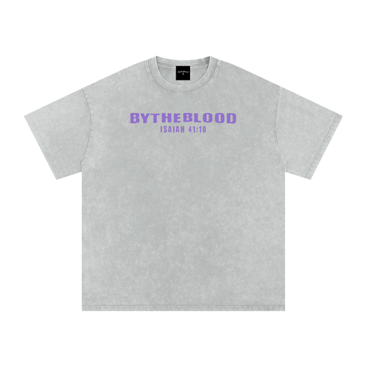 "Faith Over Fear" - Acid Washed T-Shirt Grey
